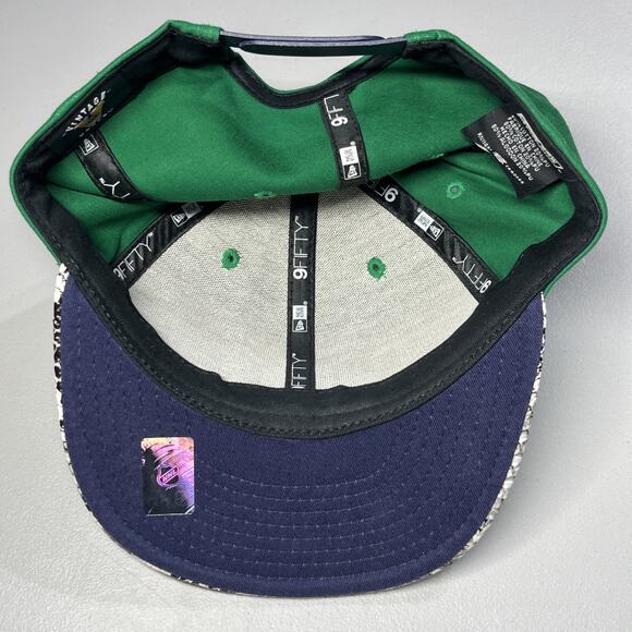 Hartford Whaler New Era Cap Hat Green Snapback Trucker Python Faux Leather Bill - Picture 4 of 8